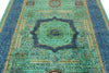 6x8 Turquoıse and Navy Turkish Tribal Rug