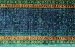 6x8 Turquoıse and Navy Turkish Tribal Rug