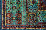 6x8 Multicolor and Navy Turkish Tribal Rug