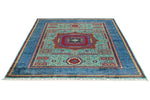 6x8 Multicolor and Navy Turkish Tribal Rug