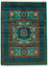 6x8 Turquoıse and Navy Turkish Tribal Rug