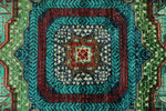 6x8 Turquoıse and Navy Turkish Tribal Rug