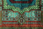 6x8 Turquoıse and Navy Turkish Tribal Rug