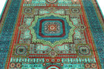 6x8 Turquoıse and Navy Turkish Tribal Rug