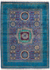 6x8 Purple and Turquoıse Turkish Tribal Rug