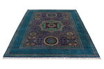 6x8 Purple and Turquoıse Turkish Tribal Rug