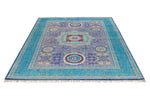 6x8 Purple and Turquoıse Turkish Tribal Rug