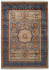 6x8 Light Camel and Navy Turkish Tribal Rug