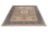 6x8 Light Camel and Navy Turkish Tribal Rug