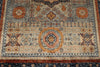 6x8 Light Camel and Navy Turkish Tribal Rug