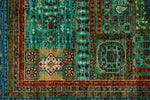 6x8 Turquoıse and Navy Turkish Tribal Rug