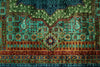 6x8 Turquoıse and Navy Turkish Tribal Rug