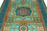 6x8 Turquoıse and Navy Turkish Tribal Rug