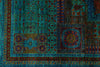 6x8 Green and Multicolor Turkish Tribal Rug