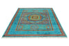 6x8 Green and Multicolor Turkish Tribal Rug