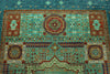 6x8 Green and Blue Turkish Tribal Rug