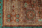 6x8 Light Brown and Turquoıse Turkish Tribal Rug