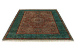 6x8 Light Brown and Turquoıse Turkish Tribal Rug