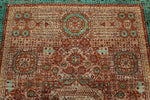 6x8 Light Brown and Turquoıse Turkish Tribal Rug