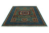 6x8 Green and Navy Turkish Tribal Rug