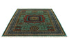 6x8 Green and Gray Turkish Tribal Rug