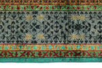 6x8 Green and Gray Turkish Tribal Rug