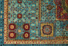 6x8 Light Blue and Blue Turkish Tribal Rug