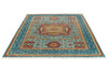 6x8 Light Blue and Blue Turkish Tribal Rug