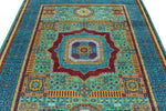 6x8 Turquoıse and Navy Turkish Tribal Rug