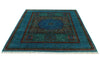 6x8 Green and Blue Turkish Tribal Rug