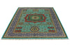 6x8 Light Blue and Gray Turkish Tribal Rug