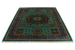 6x8 Light Blue and Gray Turkish Tribal Rug
