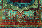 6x8 Turquoıse and Navy Turkish Tribal Rug