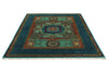 6x8 Turquoıse and Navy Turkish Tribal Rug