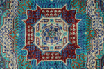 6x8 Purple and Turquoıse Turkish Tribal Rug