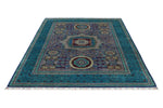 6x8 Purple and Turquoıse Turkish Tribal Rug