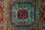 6x8 Multicolor and Red Turkish Tribal Rug