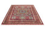 6x8 Multicolor and Red Turkish Tribal Rug