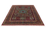 6x8 Multicolor and Red Turkish Tribal Rug