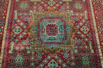 6x8 Multicolor and Red Turkish Tribal Rug