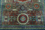 6x8 Multicolor and Blue Turkish Tribal Rug