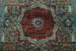 6x8 Multicolor and Blue Turkish Tribal Rug