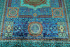 6x8 Blue and Turquoıse Turkish Tribal Rug