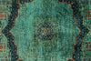 6x8 Green and Multicolor Turkish Tribal Rug