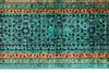 6x8 Green and Multicolor Turkish Tribal Rug