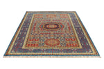 6x8 Multicolor and Blue Turkish Tribal Rug