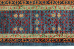 6x8 Multicolor and Blue Turkish Tribal Rug