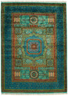 6x8 Turquoıse and Blue Turkish Tribal Rug