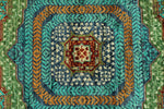 6x8 Turquoıse and Blue Turkish Tribal Rug