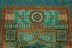 6x8 Turquoıse and Blue Turkish Tribal Rug